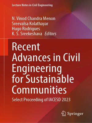cover image of Recent Advances in Civil Engineering for Sustainable Communities